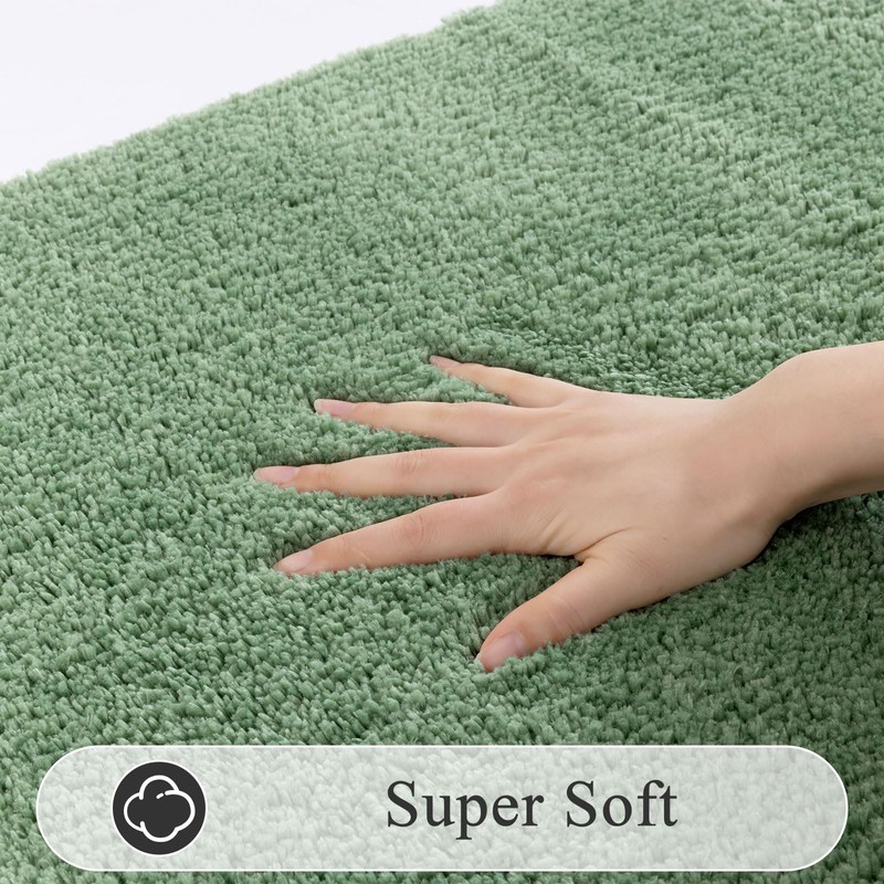 SHACOS Sage Green 5 Pieces Bathroom Rugs Set with Toilet