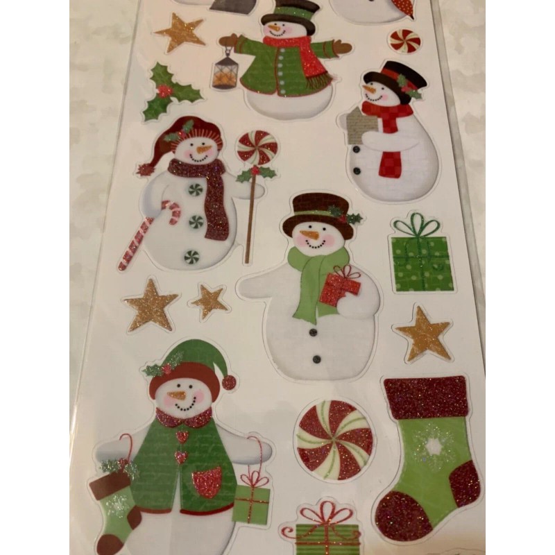 STICKABILITIES THE PAPER STUDIO STICKERS CHRISTMAS SNOWMEN SNOWMAN 19 PCS