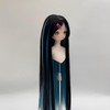 Doll Long Straight Wigs, Blue and Black Beautiful Color Heat