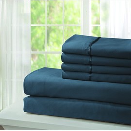 Virah Bella 2400 Platinum Collection Microfiber 6-Piece Sheet Set (Coronet Blue, Queen)