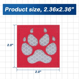 2-Pack Reflective Dog Paw Patch for Pet Harness Vest Policc Gear Backpacks Bags Clothing Tactical Military Gear (2"x2")