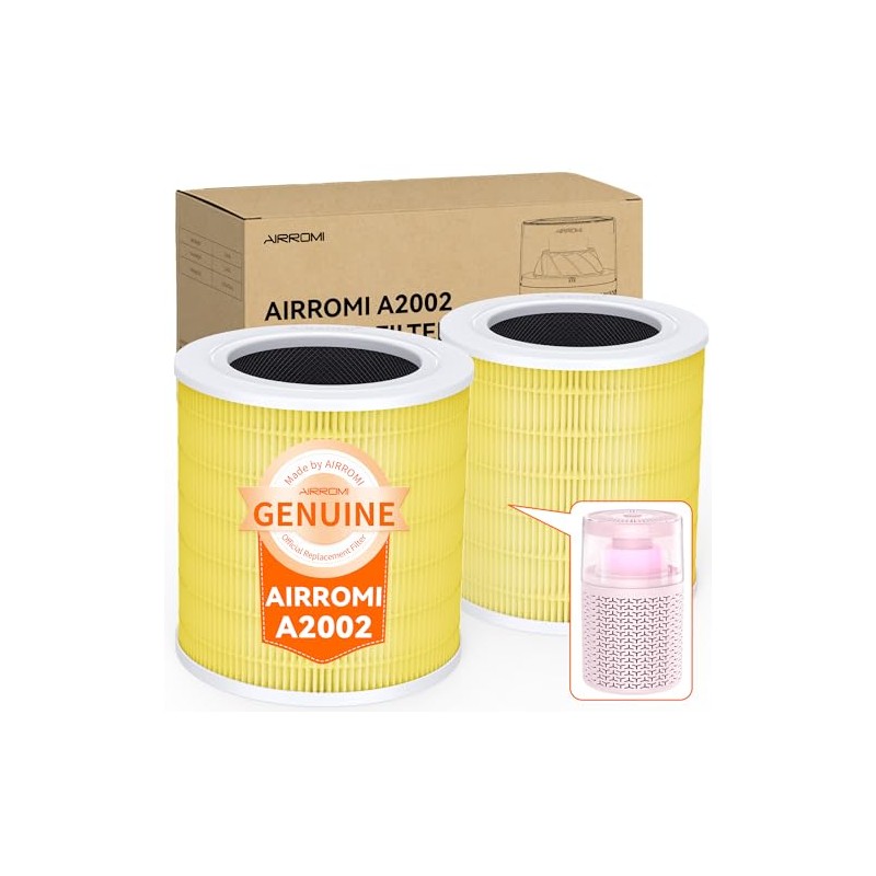 AIRROMI A2002 HEPA Air Purifier Replacement Filter, 3-In-1 Original Filter,