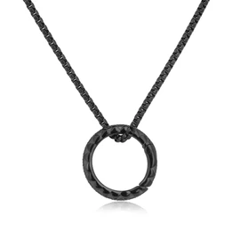 GAVU Men's Ring Holder Stainless Steel Black Pendant Box Chain Necklace 55cm