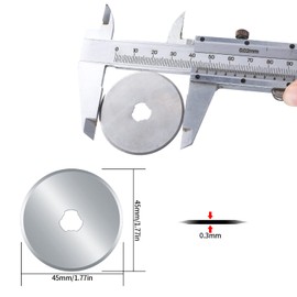 10 Pcs Rotary Cutter Blades 45mm, Rotary Cutter Replacement Blades, Replacement Rotary Cutter Blades Highly Sharp SKS-7, for Quilting, Paper, Fabric, Scrapbooking, Sewing, Art and Crafts