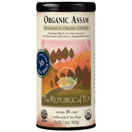 The Republic of Tea – Organic Assam, 36 Naturally Caffeinated Black Tea Bags, Regenerative Organic Certified