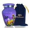 BOLD & DIVINE Small Purple Hummingbird Keepsake Urns for Human