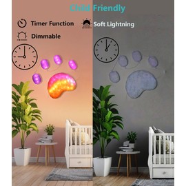 Glucrean Cat Paw Light Panels, DIY Wall Cloud Lights RGB Color Changing Modes, Smart Home Wall Lights with Music Sync, Mood Lighting Cat Toe Beans LED Strip for Indoor Decor