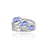 Ice Gems Sterling Silver Tanzanite and White Topaz Oval Three