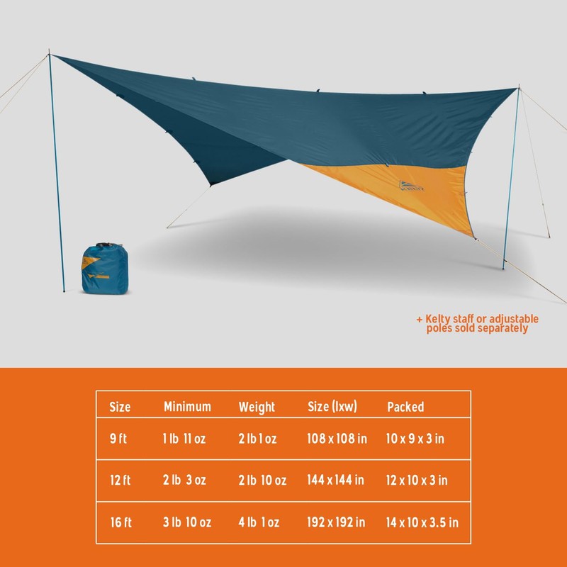 Kelty Noah’s Tarp Sun Shelter and Multi-Use Awning Rainfly, Portable