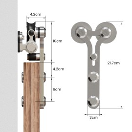 CCJH 6.6FT Stainless Steel Sliding Barn Door Hardware Kit Track for Wood Single Door