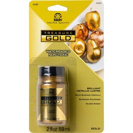 FolkArt Gold Assorted Easy to Apply DIY Crafts, Art Supplies with A Metallic Finish Treasure Paint 2 Fl Oz 59 Ml (Pack of 1)