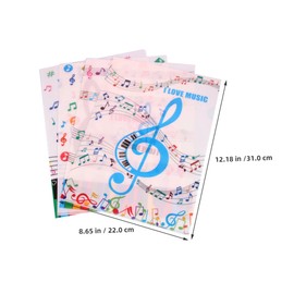 STOBOK Paper File Folder Music Note Pattern L-Shape Document Bag for College PVC Sheet Protector