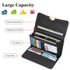 Wallet for Women PU Leather Trifold Wallet Large Capacity Clutch
