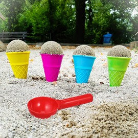 ibasenice 2 Sets 6pcs Plastic ice Cream Cones ice Cream Cones Plastic Sand Scoop and Cone Sand ice Cream Cones ice Cream Cones Beach ice Cream Sand for 16 Years Old