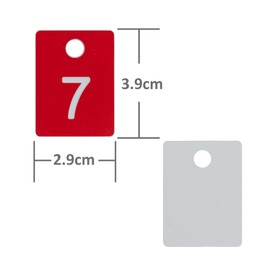 StayMax ABS Plastic Numbered Tags for Rectangle Key Number Disc with Hole (1-50, Red)