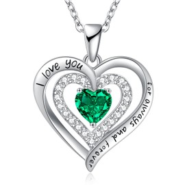 REDBEE Necklaces for Women May Birthstone Necklace for Wife Emerald Jewelry for Woman Mom Girlfriend