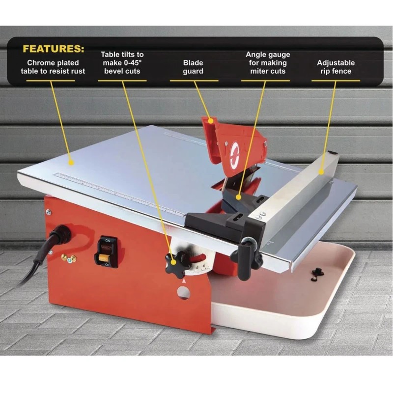 Chicago 7” Portable Wet Cutting Tile Saw Chicago Electric Power