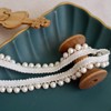 3 Yards Vintage Pearl Lace Edge Trim Ribbon Pearl Beaded
