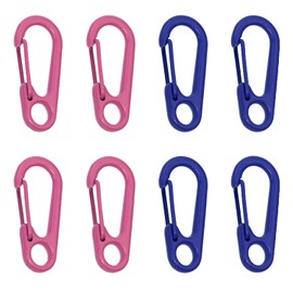 Mini Skater 1.24" Small Alloy Spring Clips Paracord Keychain Spring Gate Snap Hooks for Work Car Key Rings Dog Tags Belt Loop Outdoor Traveling Backpack Accessories, 8PCS (Dark Blue and Dark Pink)