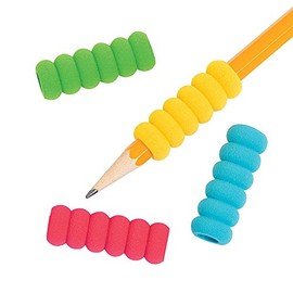 Fun Express Bulk Foam Pencil Grips (Set of 48 Bumpy Grips) Classroom and Home School Learning Supplies