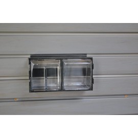 HandiWall Handi Link Up Tilt Bin - Modular Storage for Slatwall Panels (Graphite)