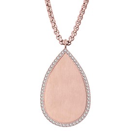 Tamaris Naomi TJ044 Women's Necklace Stainless Steel Rose Gold with Zirconia Pendant, Stainless Steel, Cubic Zirconia