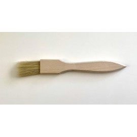 Tredoni 3.5cm Flat Wooden Pastry Baking Brush Natural Bristles - Dusting Flour, Glazing & Basting Dough, Batter Egg/Oil Spreading Brush (Flat)