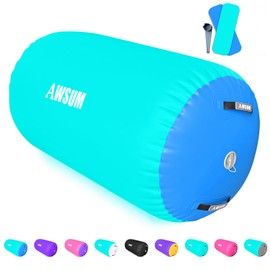 AWSUM Air Roller Gymnastics Barrel Inflatable Tumbling Mat Back Handspring Trainer for Octagon Mat Gym Home Gymnastics Equipment 1PCS，No Electric Pump