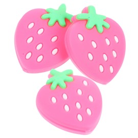 Kisangel 3pcs Tennis Racket Shock Absorber Strawberry Dampener Tennis Racquet Flower Shocks Absorbers Tennis Vibration Dampener Tennis Accessory Comfortable Pink Shock Absorbers