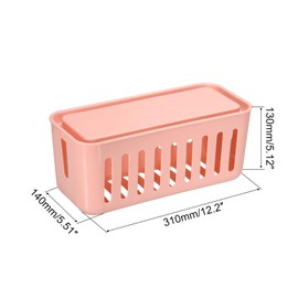 sourcing map Cable Management Box PP Cord Organizer Box to Hide Wires & Power Strips Desk TV Computer Cable Organizer Box for Home/Office Pink 2 Pcs