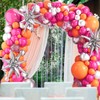 Hot Pink Orange Balloons Garland Arch Kit,127PCS Silver Confetti Latex