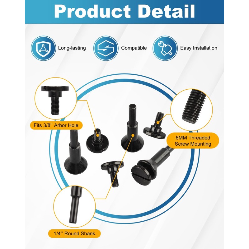 Mixiflor 1 Pack Mounting Mandrel for Cut-Off Wheel 3/8" &