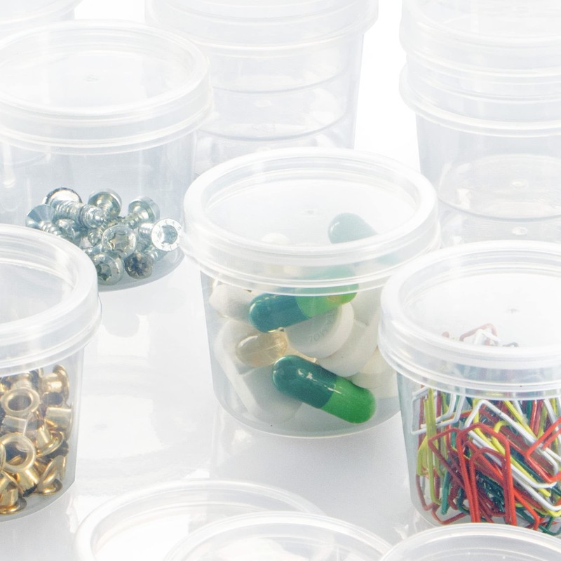 COM-FOUR® 24 x Storage Containers with Lids - Universal Plastic