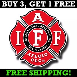 Fireman IAFF Decal - Firefighter Maltese Cross Sticker AFLCIO