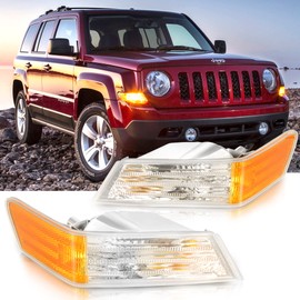 2 piezas de luces de señal de giro para Jeep Patriot 2007-2017, luz LED delantera izquierda y derecha de esquina de marcador de luz de estacionamiento, accesorios Jeep Patriot 68004181AC 68004180AC
