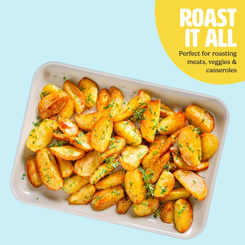 Tasty Clean Ceramic 14-Inch x 10-Inch Roasting Pan, Durable Aluminized