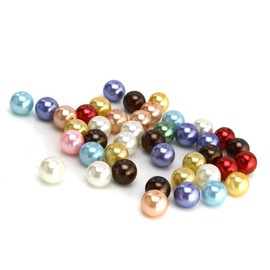 RUBYCA 200Pcs Mix Czech Tiny Satin Luster Glass Pearl Round Bead 6mm Assortment Beading DIY Jewelry