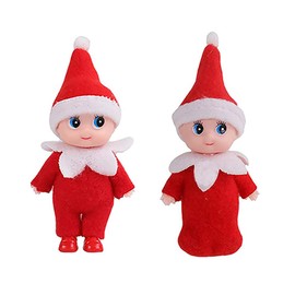 JHBEMAXS 2 PCS Mini Baby Elf Twins Kindness Elves Craft Set Decoration Tiny Dolls for Girls Boys Kids Adults (Pack of 2 Pieces Red)
