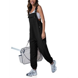 Cicy Bell Women's Casual Cargo Overalls Loose Adjustable Straps Zipper Bib Jogger Jumpsuits With Pockets
