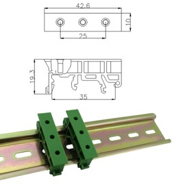 25Sets C45 DIN Rail PCB Mounting Bracket Holder Carrier Clips for Width 15mm or 35mm Circuit Board Mounting Bracket Din Rail