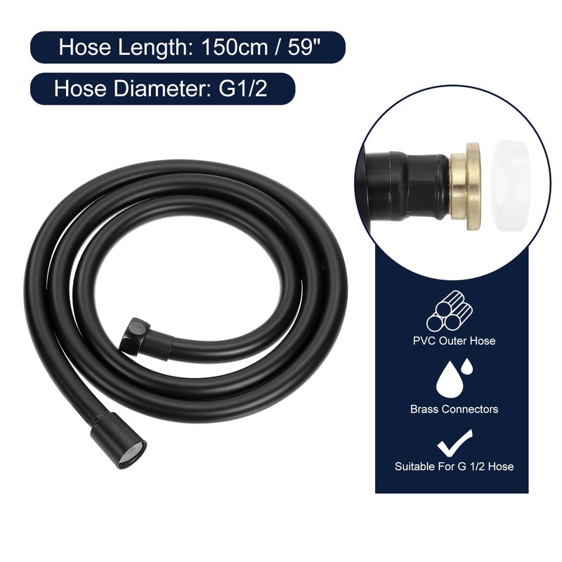 uxcell Shower Hose 59 Inches PVC Hose Replacement Flex Hoses