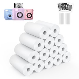 Riosin 16 Rolls Instant Camera Refill Print Paper for Kids, Photo Printer HD Printing Thermal Print Paper Rolls Fit for Most Kids Instant Camera（White-16）