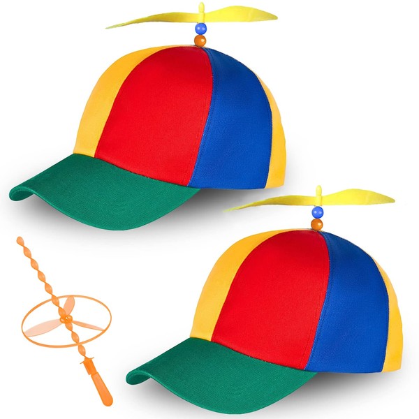 Uirheurd 2pcs Colourful Propeller Hat Propeller Cap Propeller Hat Colourful