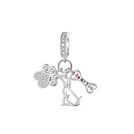 BIZK Women's Holiday Charm Pendant for Bracelet 925 Sterling Silver Charm Bead Pendant for European Bracelets and Necklaces, Sterling Silver