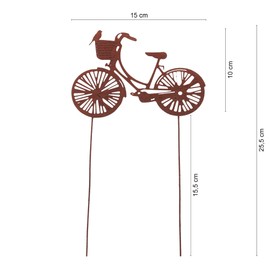 UNUS Garden Bicycle Garden Stake, Dutch Bike Garden Decoration, Rust Look, Patina Metal Rust Stake, Rust Decoration for Garden, Patio, Balcony