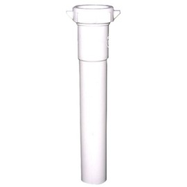 LASCO 03-4343 White Plastic Tubular 1-1/4-Inch by 8-Inch Slip Joint Extension with Nut and Washer