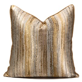 vctops Decorative Luxurious Throw Pillow Covers Square Cushion Cases Pillowcase for Bed Sofa Couch Chair Car Home Decor (Gold, 20"x20")