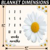 PHMOJEN Baby Monthly Milestone Blanket, Daisy Big White Blanket for