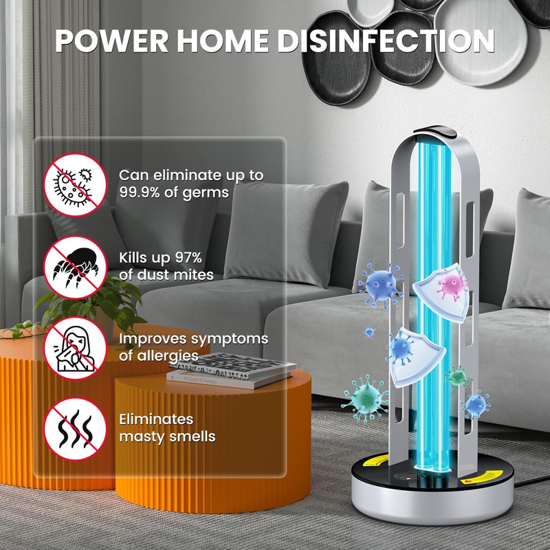 ZETAWALE UV Light Sanitizer, 100W Ultraviolet Lamp with Remote Control
