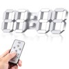 EPSKY 3D White Digital Wall Clock LED Large Alarm Clock